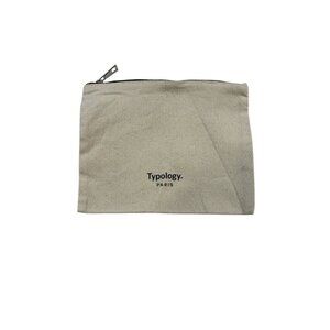 Typology Paris Cotton Weekend Pouch Makeup Bag Beige Zipper New